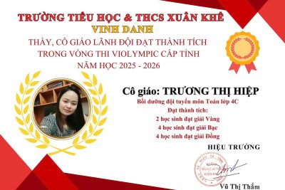 VINH DANH CÁC THẦY CÔ GIÁO CÓ THÀNH TÍCH XUẤT SẮC TRONG CÔNG TÁC BỒI DƯỠNG HỌC SINH TẠI CÁC CUỘC THI CẤP TỈNH NĂM HỌC 2025 – 2026 